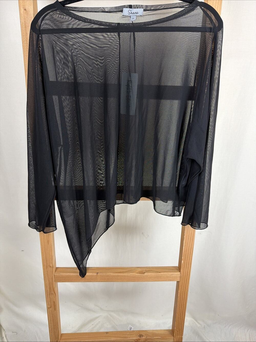 NWT Shana Black High Low Asymmetrical Top Popover Jacket #1117 Size XXL